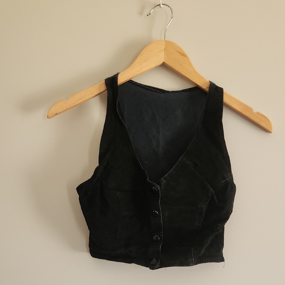 Genuine Leather Button Up Vest